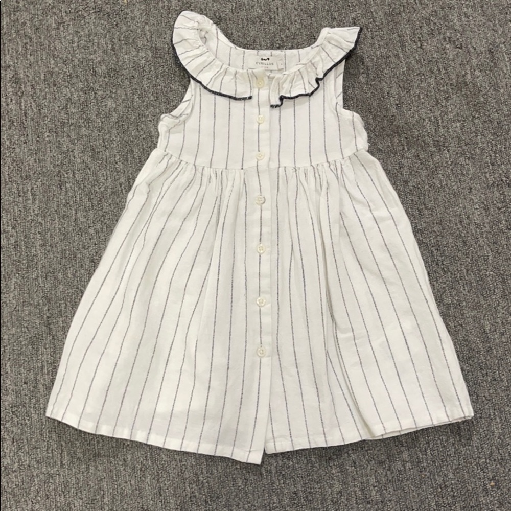 Cyrillic Paris ruffle color button down dress 3